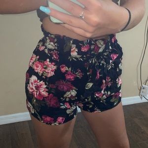 Floral Comfy High Waisted Shorts